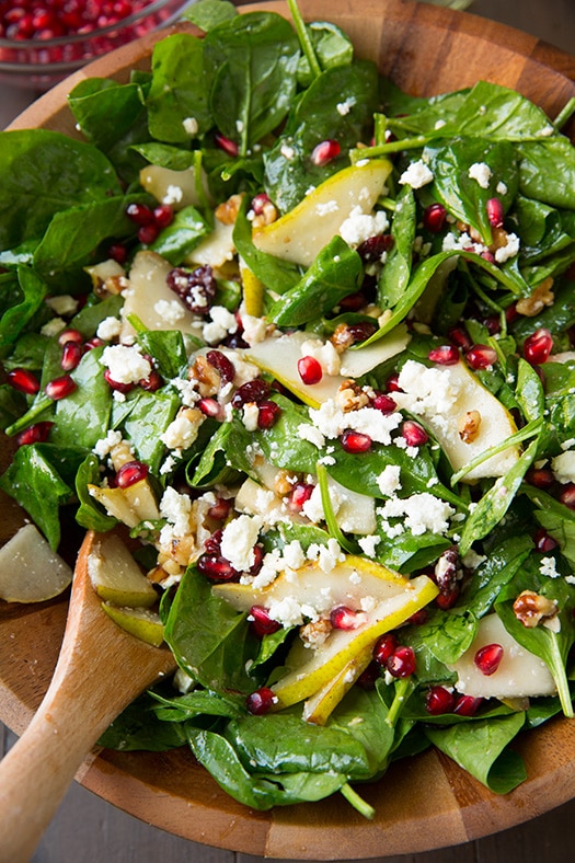 Pear Pomegranate Spinach Salad: Perfect for Holidays & Weeknights