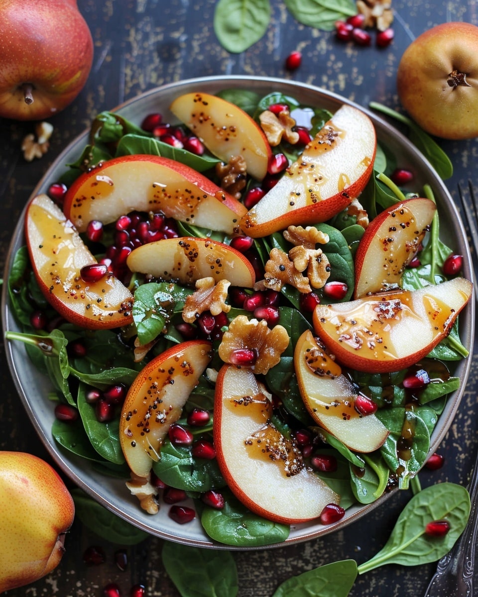 Sweet, Tart & Earthy: Crafting the Best Pear Pomegranate Spinach Salad